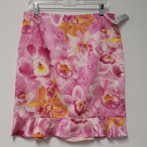 Talbots Dresses & Skirts - Talbots silk floral midi skirt